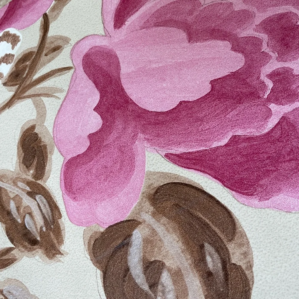 NWT Floral Wallpaper roll Designers Guild Shanghai Rose Italian Wallpaper